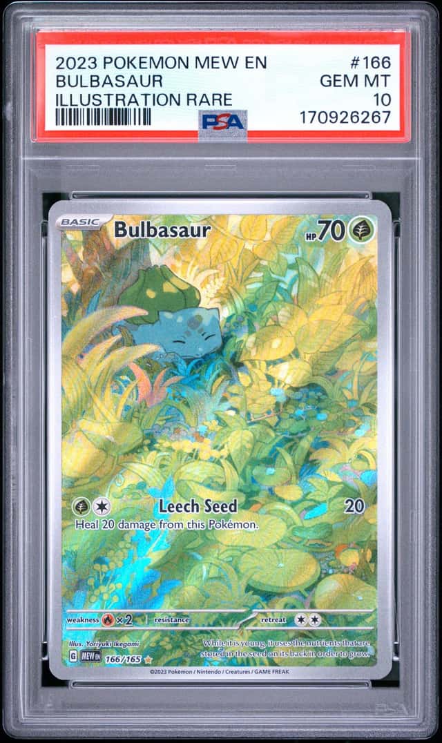 2023 Pokemon SV 151 Bulbasaur Illustration Rare #166/165 PSA 10 GEM MINT