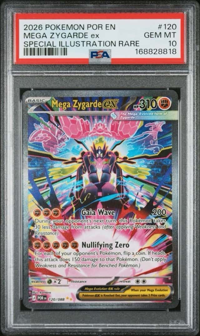 Pokemon TCG Mega Zygarde ex 120/088 Me03: Perfect Order Holo PSA 10