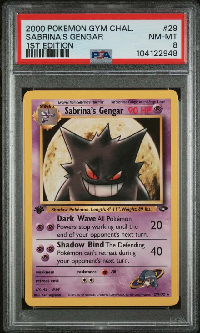 Pokemon Gym Challenge Sabrina's Gengar 29/132 1st Edition PSA 8 Super Low Pop
