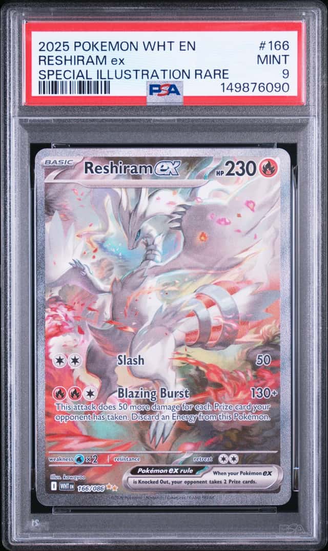 Pokemon PSA 9 Reshiram ex Special Illustration Rare 2025 166/086 WHT English