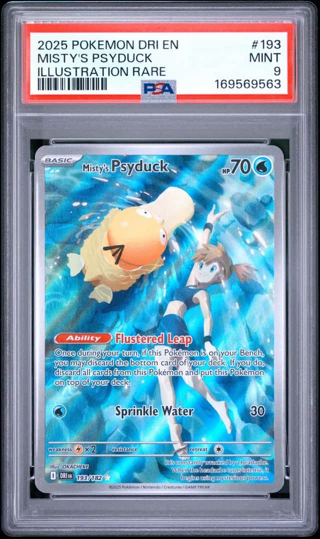MISTY'S PSYDUCK 2025 POKEMON DRI EN ILLUSTRATION RARE #193 PSA 9 MINT