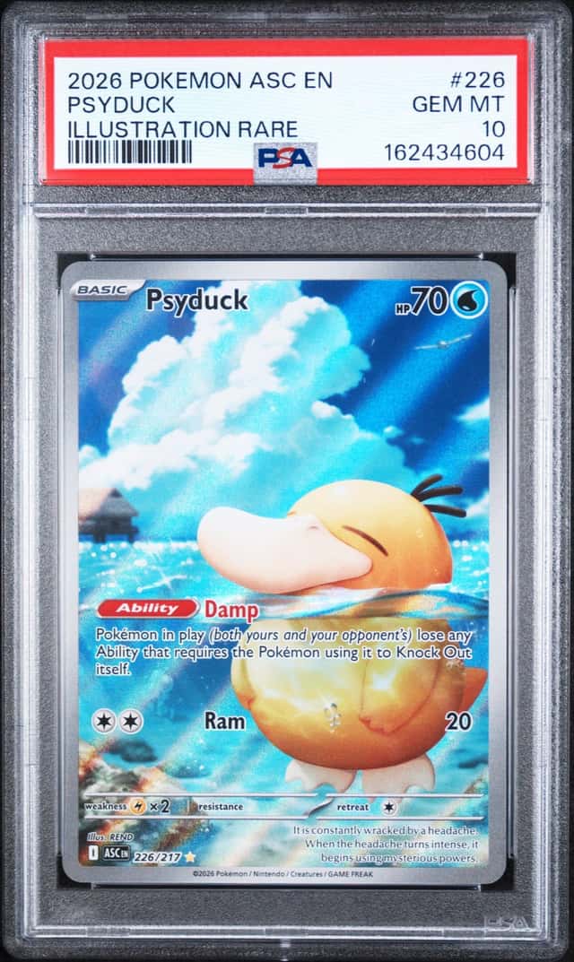 Pokemon Psyduck 226/217 Me: Ascended Heroes Illustration Rare Holo PSA 10