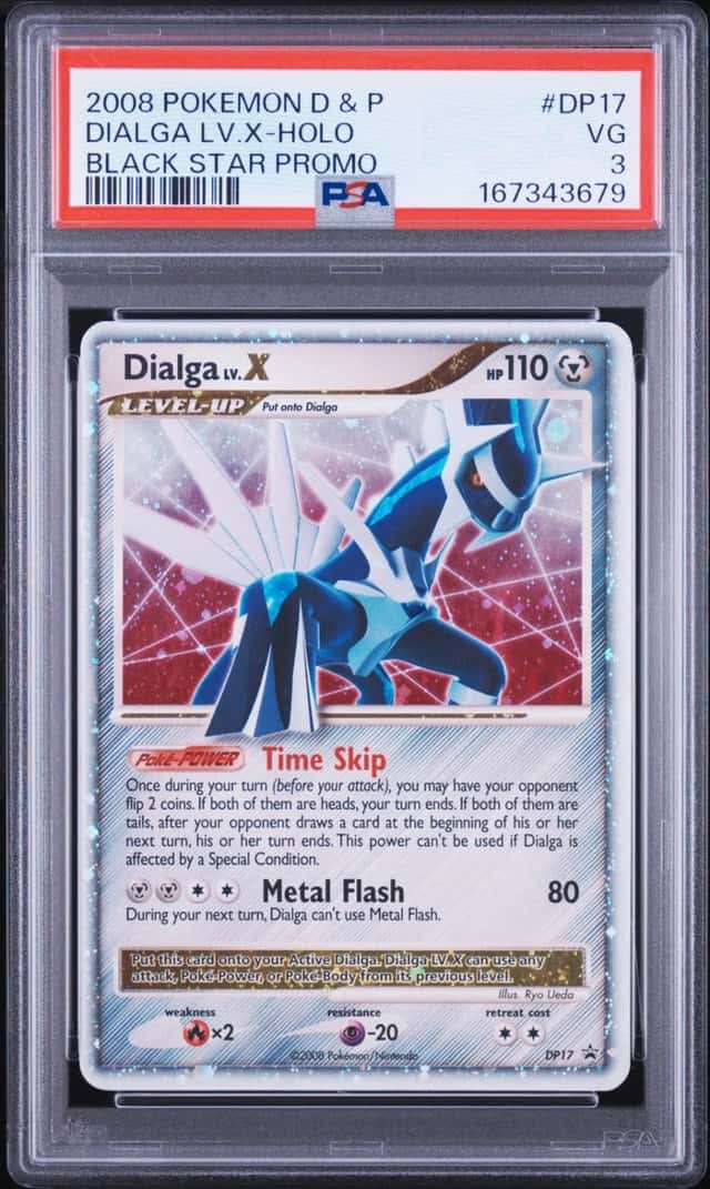 2008 POKEMON DIAMOND & PEARL BLACK STAR PROMO #DP17 DIALGA LV.X-HOLO PSA 3