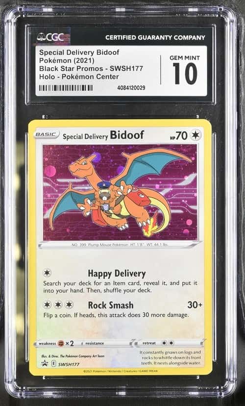 Special Delivery Bidoof CGC 10 Gem Mint - Pokémon Center SWSH177
