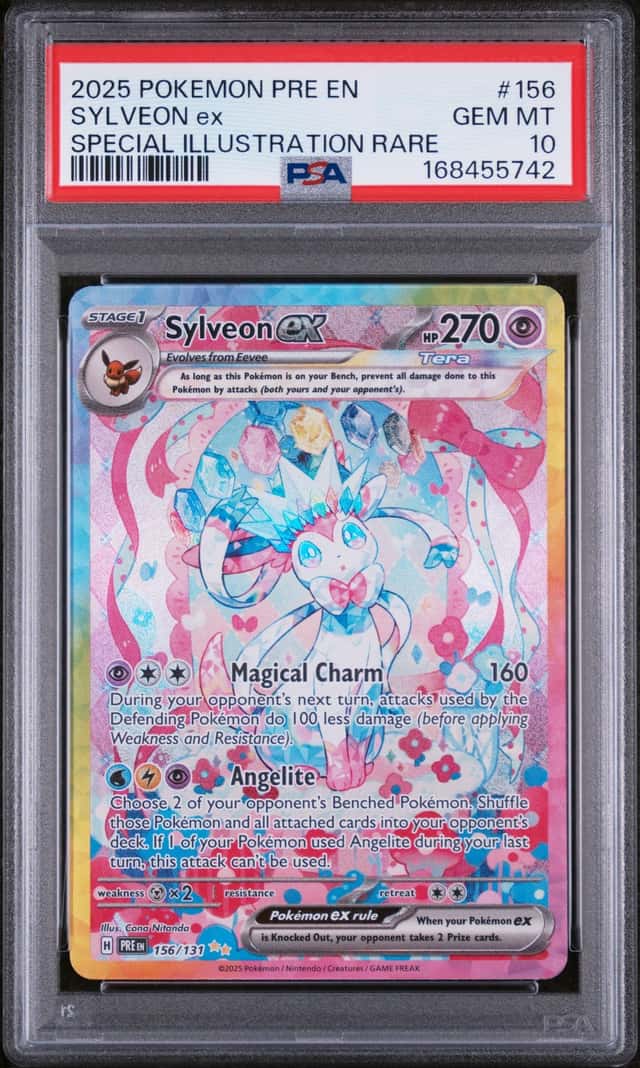 Pokemon 2025 Sylveon ex 156/131 Tera SIR Prismatic Evolutions GEM MINT PSA 10