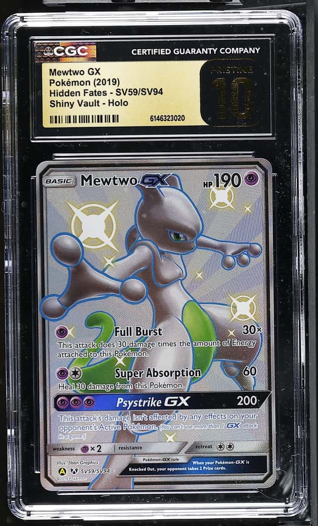 Pokemon 2019 Mewtwo GX SV59/SV94 Holo Shiny Vault Hidden Fates PRISTINE CGC 10