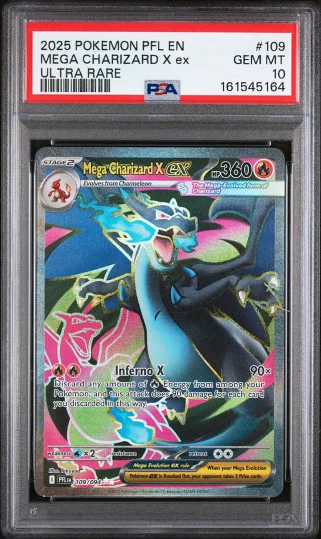 Mega Charizard X ex 109/094 PSA 10 ME02: Phantasmal Flames (PFL) Pokemon English