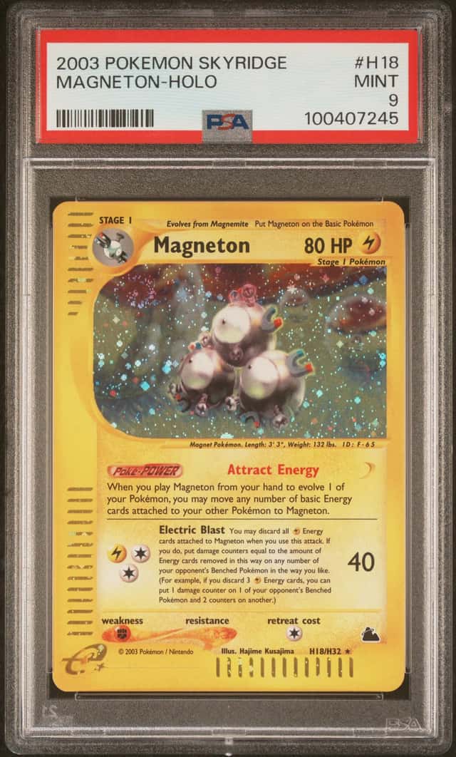 PSA 9 Magneton Holo H18 Skyridge Pokemon Swirl and Orb Mint