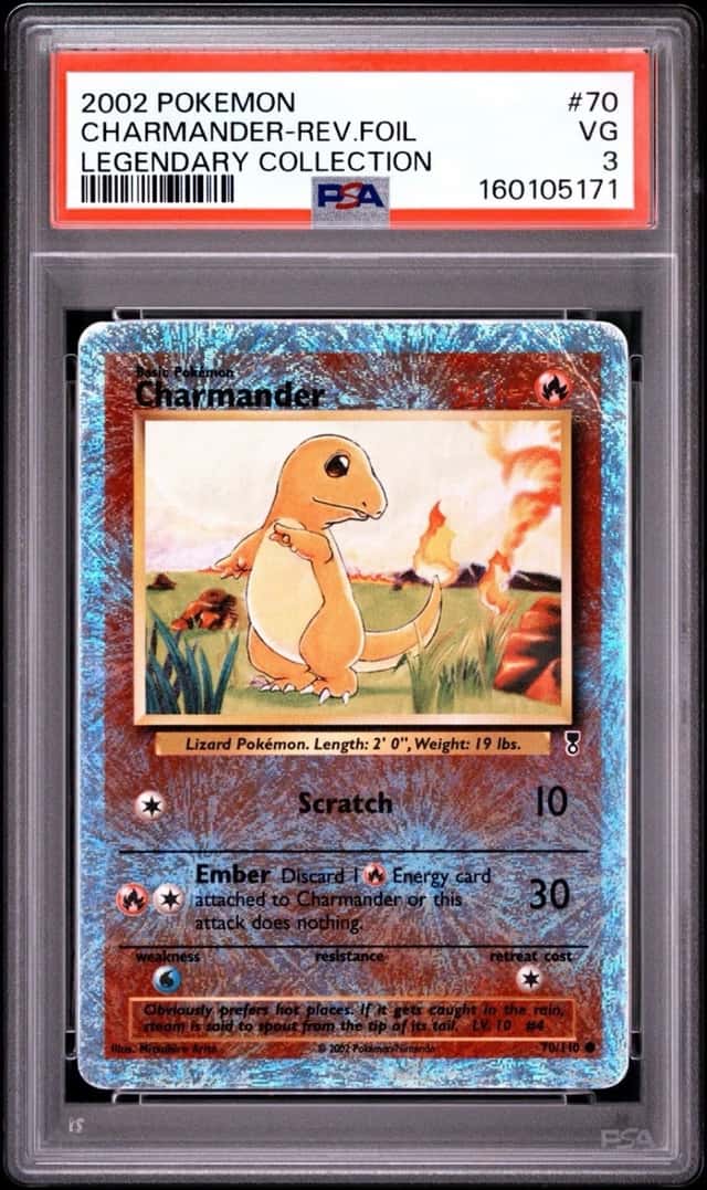 [PSA 3 2002 Pokémon Charmander 70/110 Legendary Coll. Reverse Holo