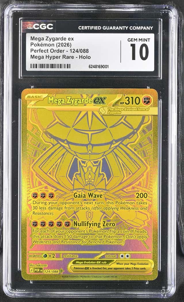 Mega Zygarde EX 124/088 Mega Hyper Rare Holo Perfect Order 2026 Gem mint 10