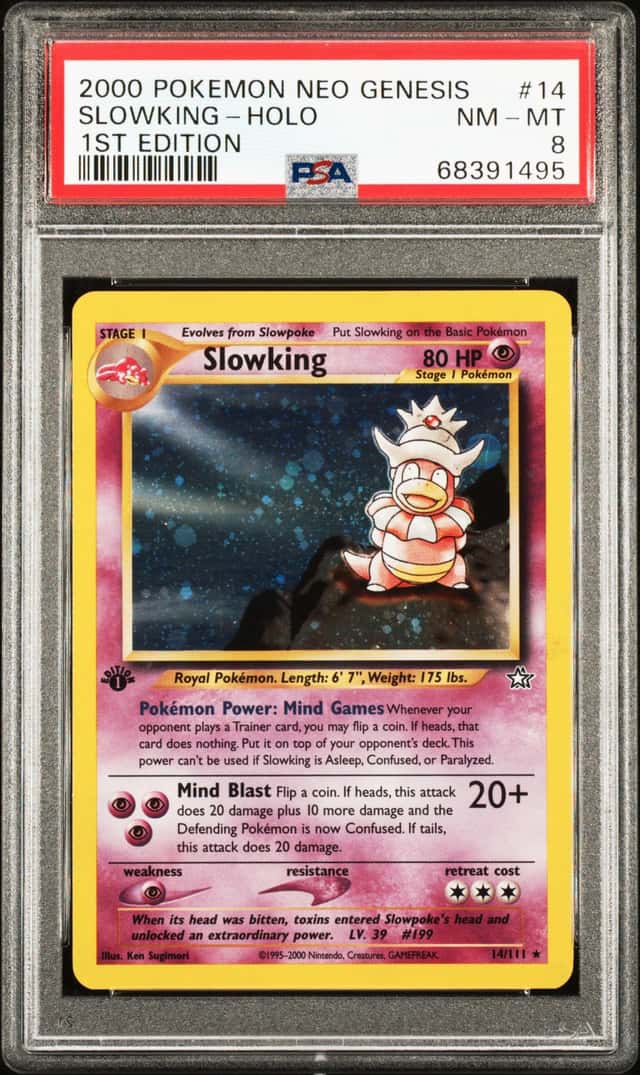 2000 POKEMON NEO GENESIS 1ST EDITION #14/111 SLOWKING HOLO PSA 8