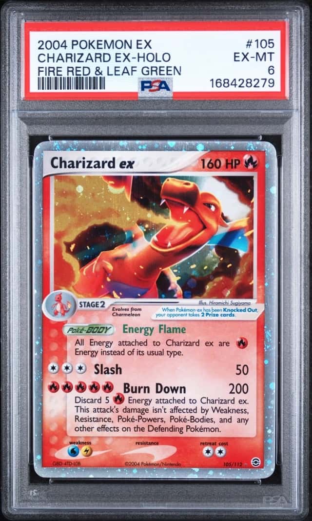 2004 POKEMON EX FIRE RED & LEAF GREEN #105 CHARIZARD EX-HOLO PSA 6