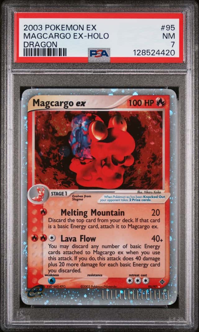 2003 POKEMON EX DRAGON #95/97 MAGCARGO HOLO PSA 7