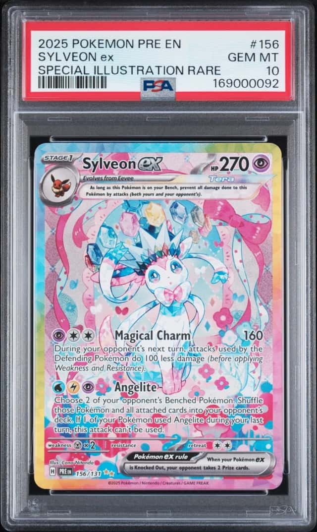 2025 POKEMON PRISMATIC EVOLUTIONS SPECIAL ILLUSTRATION RARE SYLVEON EX PSA 10