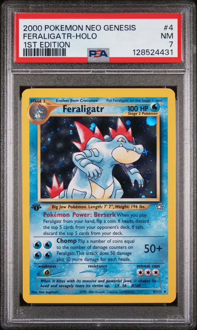 2000 POKEMON NEO GENESIS 1ST EDITION #4/111 FERALIGATR HOLO PSA 7