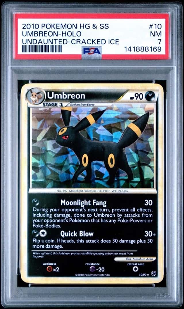 Umbreon #10 PSA 7 NM Holo Cracked Ice Undaunted Pokemon Card 🔥🔥