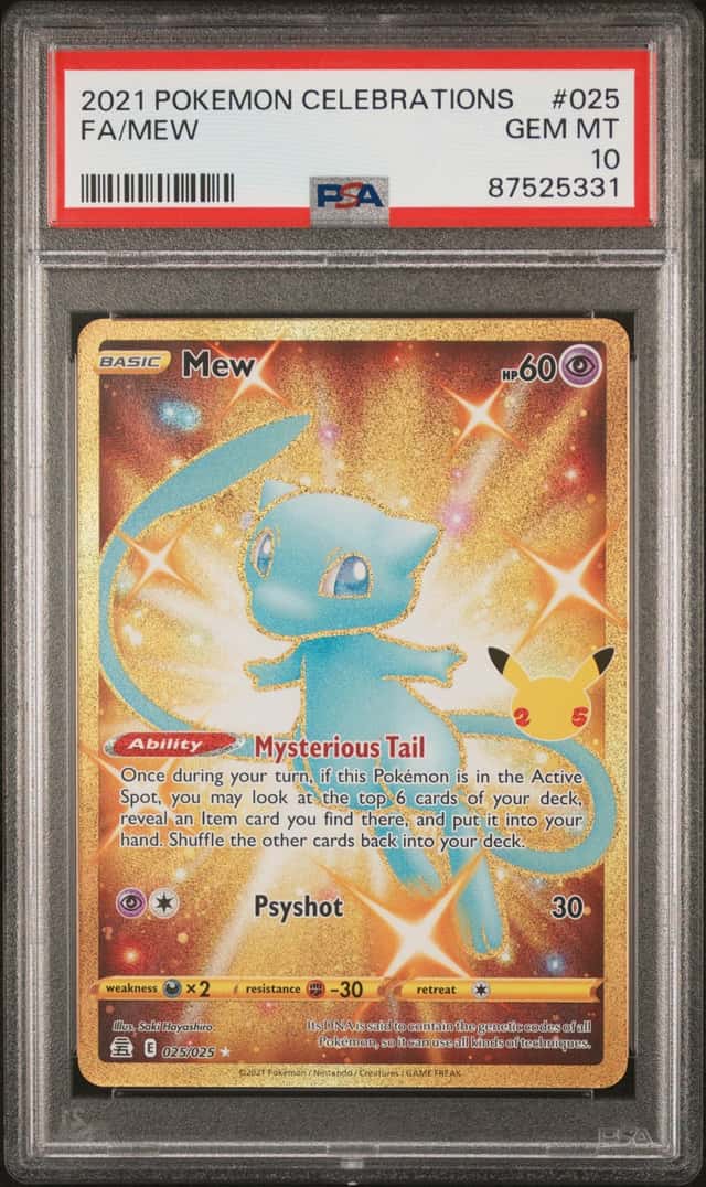 2021 Pokemon MEW #025/025 Sword & Shield Celebrations Secret Rare English PSA 10