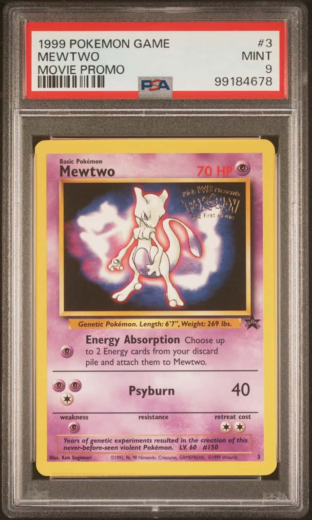 Pokémon TCG Mewtwo 1999 Movie Promo #3 PSA 9 Regular Finish English