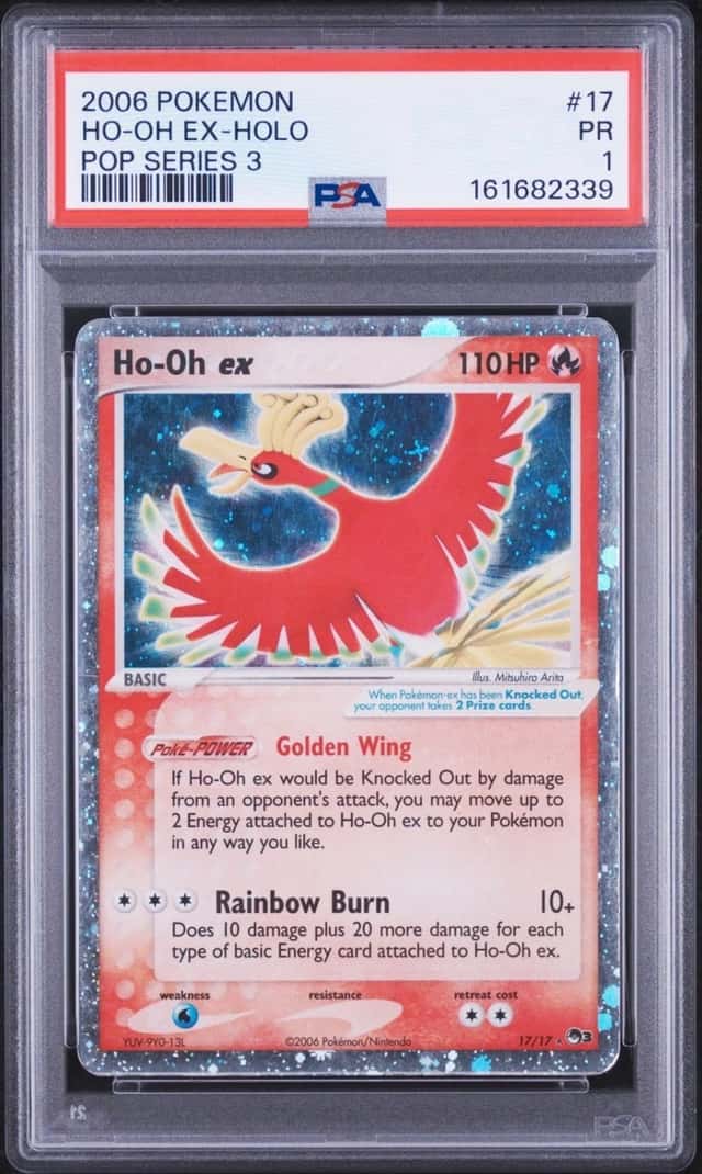 2006 POKEMON HO-OH EX-HOLO POP SERIES 3 PSA 1
