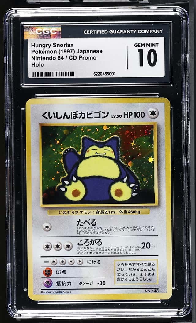 CGC 10 Hungry Gourmet Snorlax No. 143 Nintendo 64 Cd Promo Holo Japanese POKEMON
