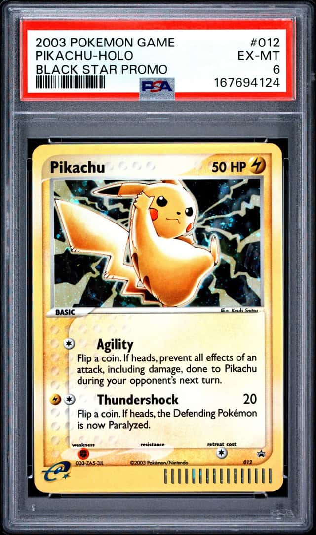 2003 POKEMON BLACK STAR PROMO #012 PIKACHU-HOLO PSA 6