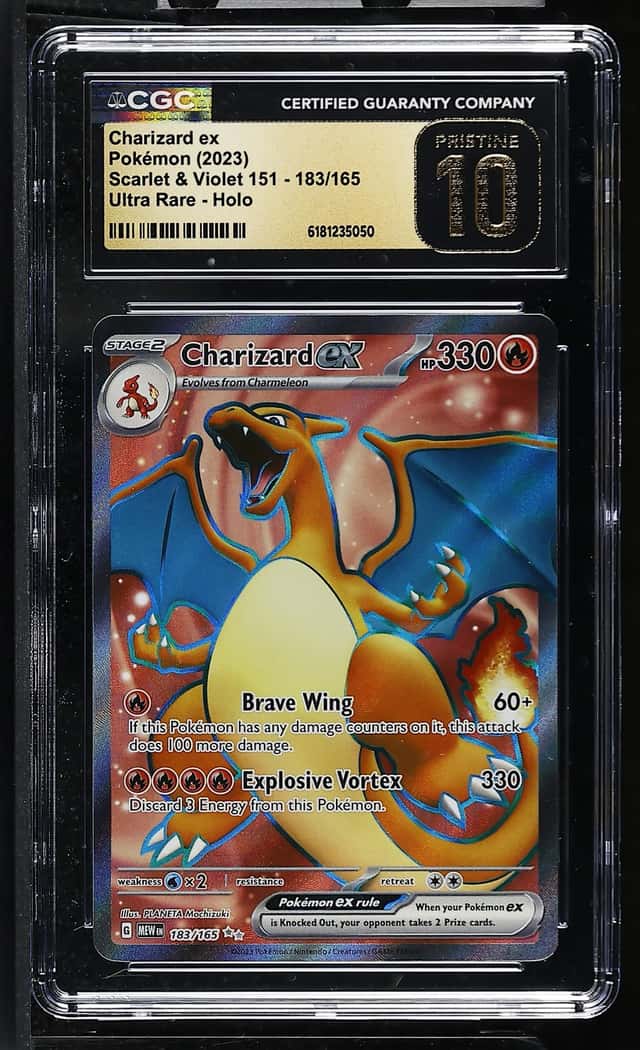 2023 Pokemon Charizard ex 183/165 CGC Pristine 10 Scarlet & Violet 151 Full Art