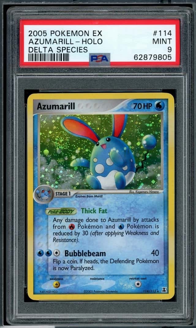 POKEMON AZUMARILL 2005 EX DELTA SPECIES #114 HOLO PSA 9