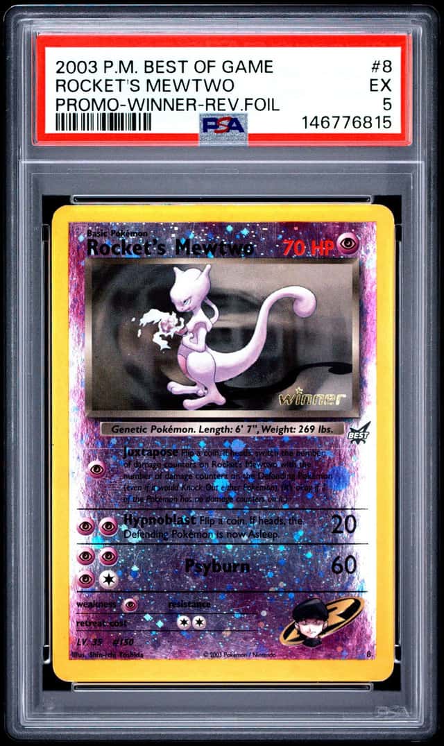2003 Pokemon Best Of Game Promo Winner Rocket's Mewtwo #8 PSA 5