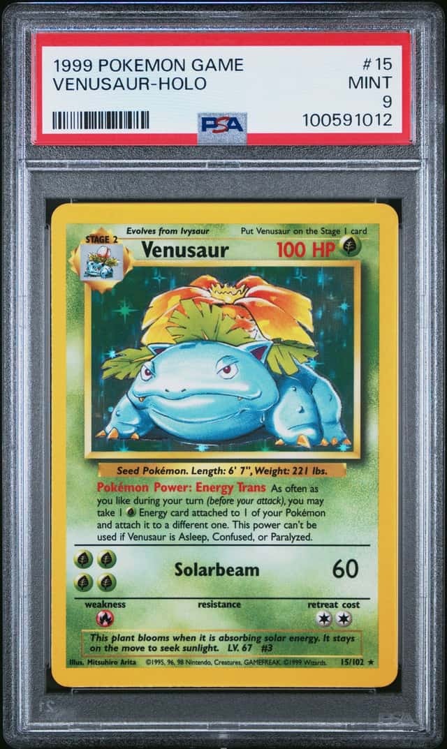 1999 POKEMON GAME #15 VENUSAUR HOLO PSA 9 MINT