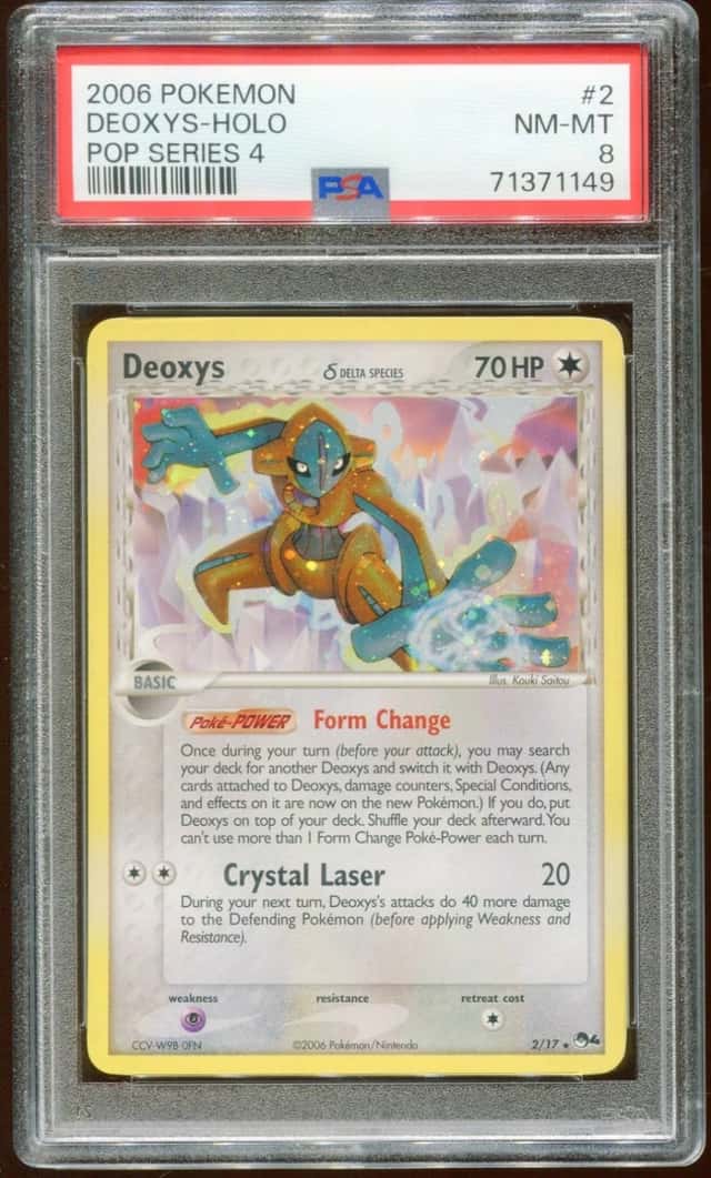 2006 POKEMON POP SERIES 4 DEOXYS #2/17 RARE PROMO HOLO FOIL PSA 8 E10