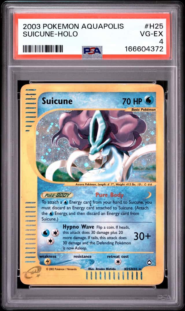 2003 Pokemon Aquapolis #H25 Suicune Holo PSA 4 VG-EX