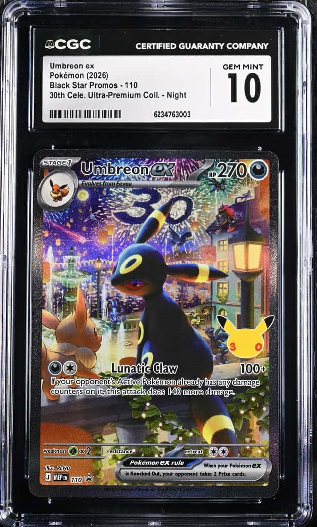 Pokemon CGC 10 GEM MINT Umbreon ex Promo 2026 #110 30th UPC Night English