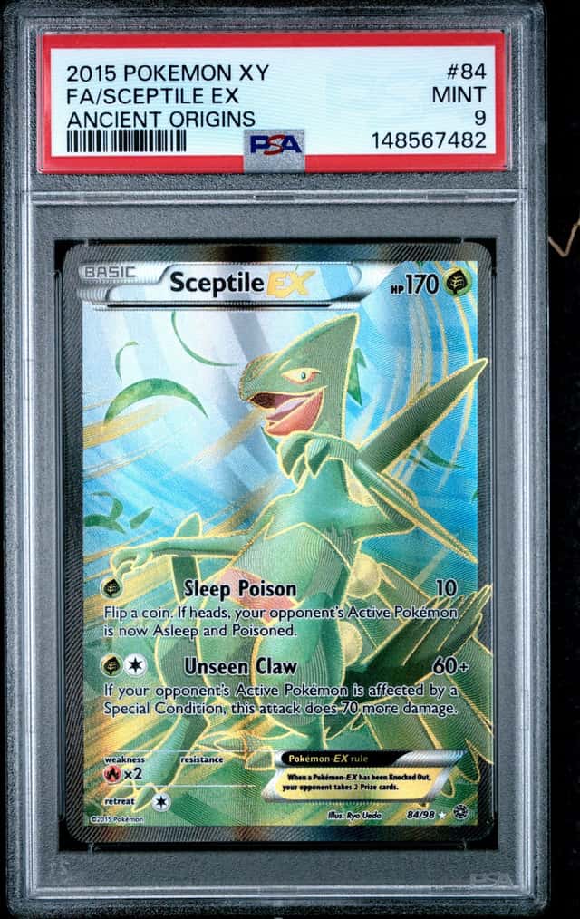 2015 Pokemon XY Ancient Origins Sceptile Full Art #84/98 PSA 9