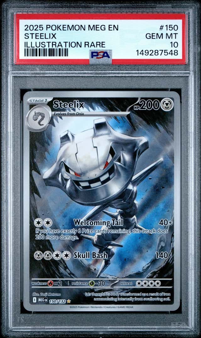 2025 POKEMON MEG EN-MEGA EVOLUTION ILLUSTRATION RARE #150 STEELIX PSA 10