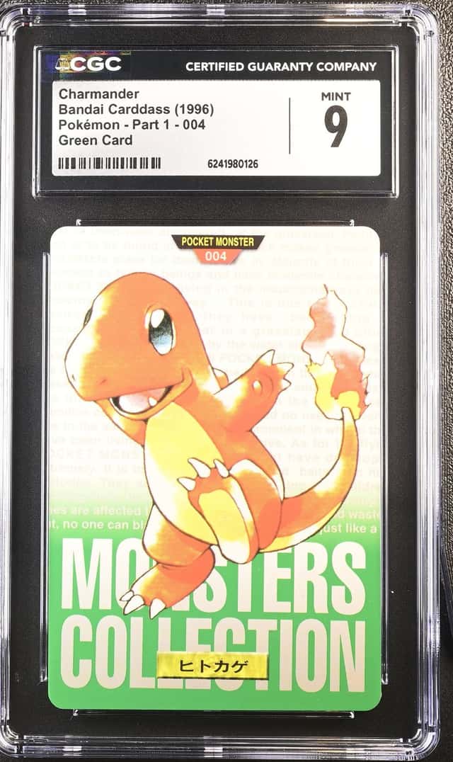 1996 Carddass Bandai Pokemon Part 1 Green Charmander #004 CGC 9 MINT