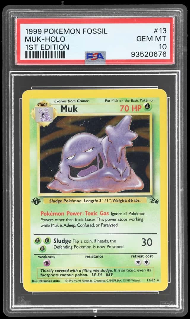 1999 Pokemon Fossil 1st Edition Holo Muk #13