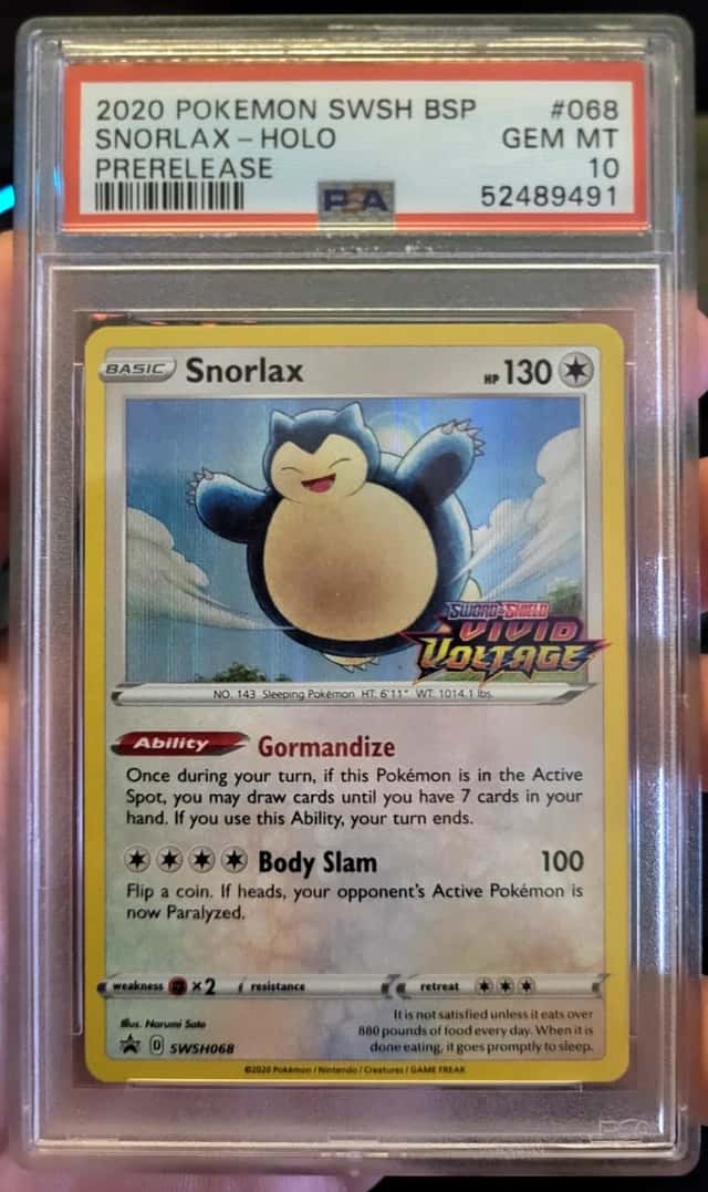 PSA 10 Gem Mint Snorlax Prerelease Promo SWSH068