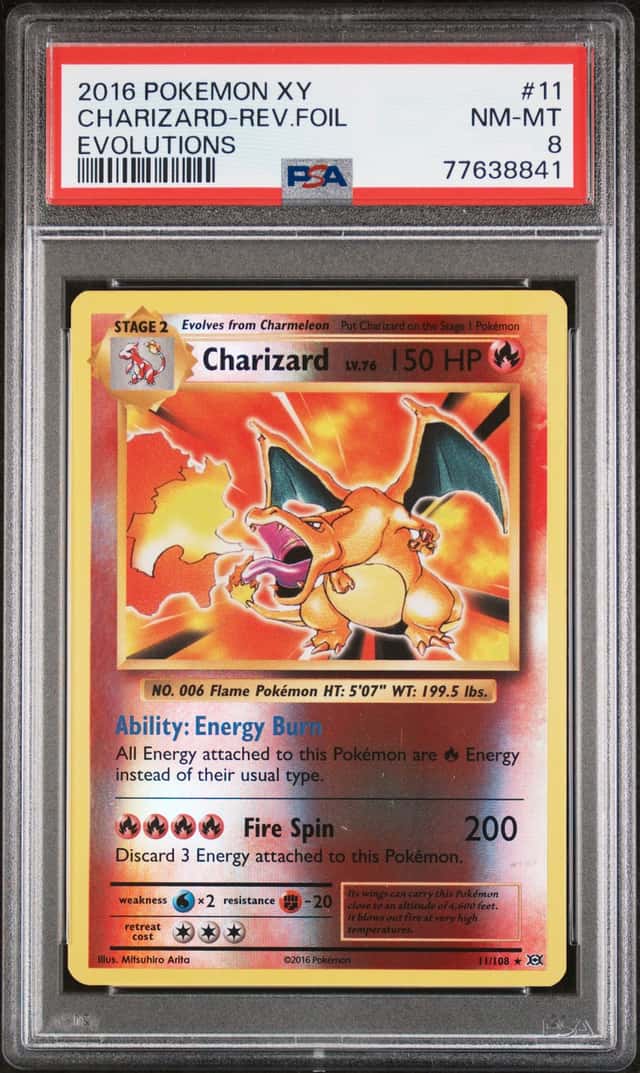 Pokemon Charizard 2016 XY Rev. Foil PSA 8 BEAUTIFUL CARD! 🔥