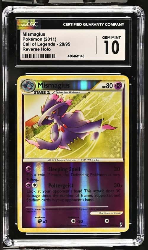 MISMAGIUS 2011 POKEMON CALL OF LEGENDS REVERSE HOLO 28/95 GRADED CGC 10 POP 1!!!