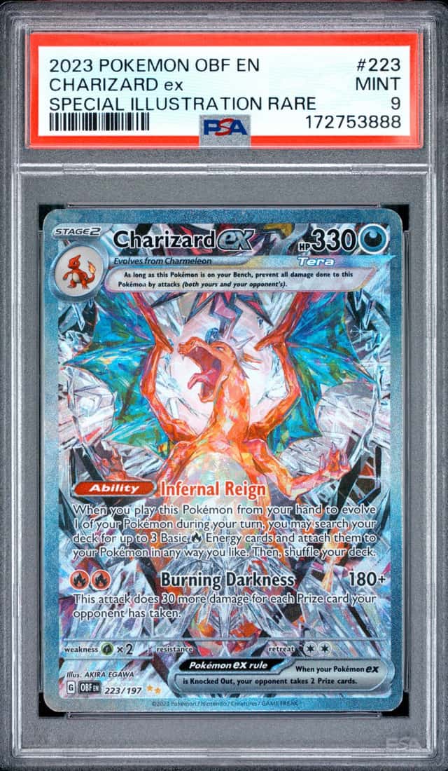 2023 POKEMON OBF EN-OBSIDIAN FLAMES SPECIAL ILLUSTRATION RARE CHARIZARD EX PSA 9