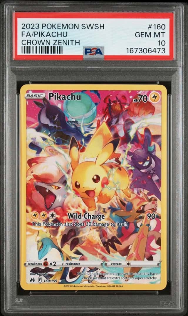 2023 Pokemon Sword And Shield Crown Zenith #160 Pikachu Full Art PSA 10