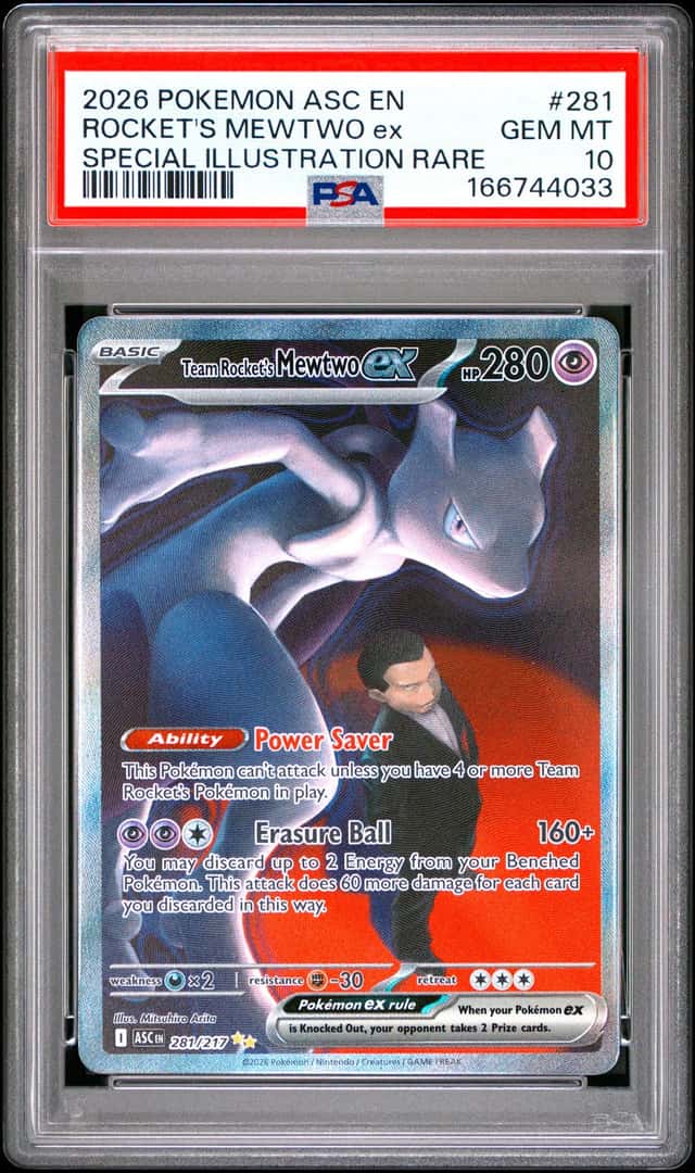 2026 POKEMON ASCENDED HEROES SPECIAL ILLUSTRATION TEAM ROCKET'S MEWTWO EX PSA 10