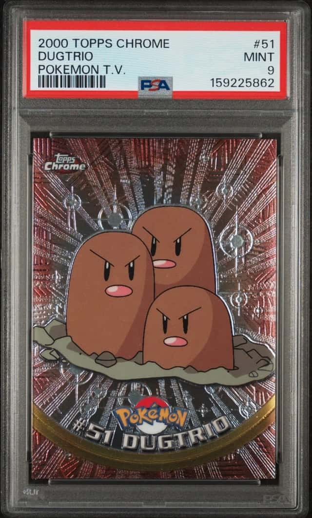 2000 TOPPS CHROME POKEMON T.V. #51 DUGTRIO PSA 9