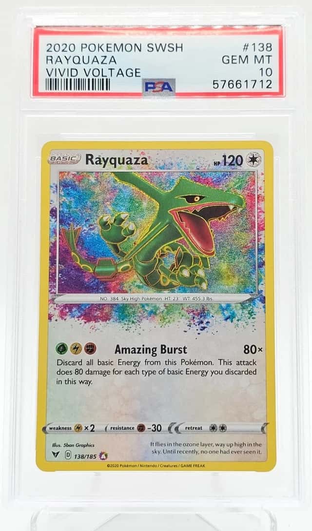 RAYQUAZA 2020 POKEMON VIVID VOLTAGE 138/185 AMAZING RARE PSA 10 Q3963-7