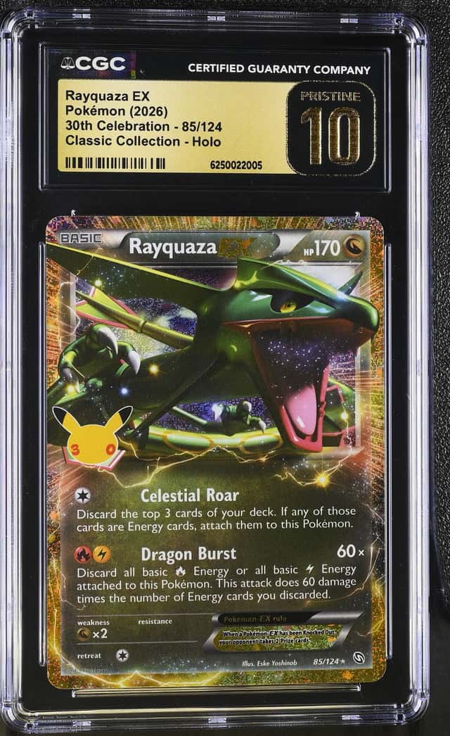 Rayquaza EX *CGC PRISTINE 10* Classic Collection Holo *30th Celebration* #85/124