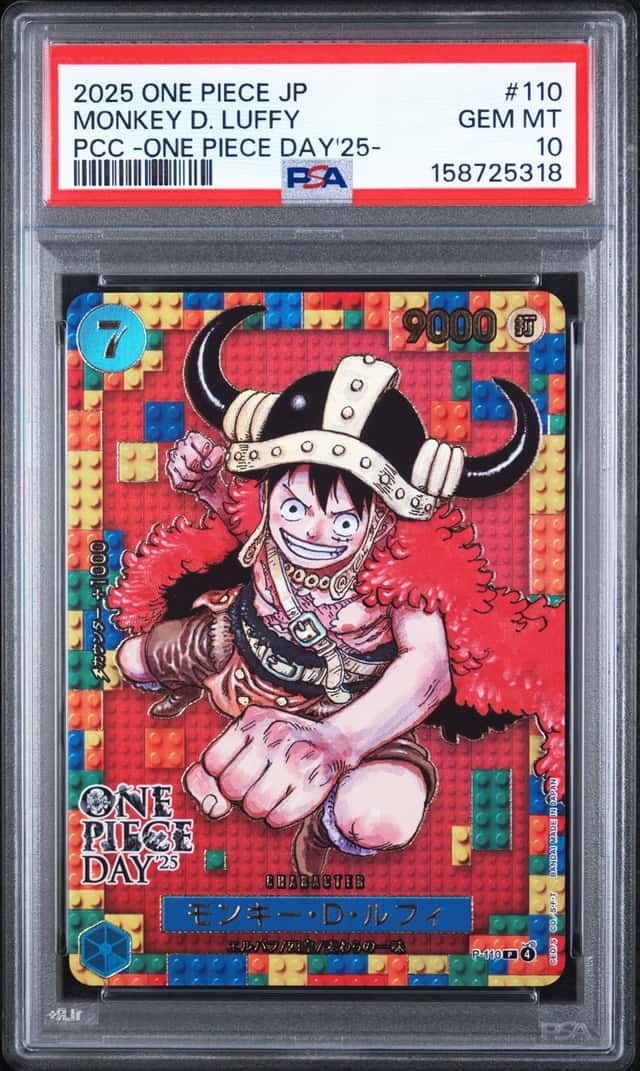 2025 Monkey D. Luffy P-110 Foil ONE PIECE Day Lego Luffy Japanese PSA 10