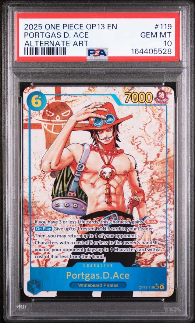 One Piece Portgas D. Ace OP13-119 Alternate Art PSA 10 Gem Mint