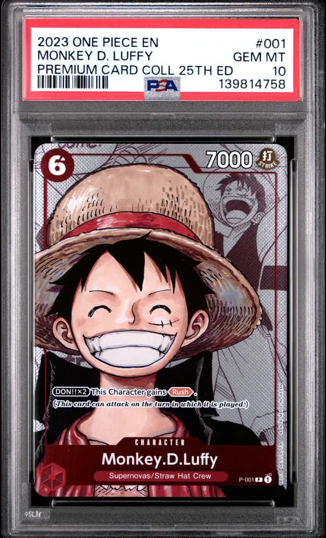 One Piece Card Game Monkey D Luffy P-001 Premium Card Collection 25th Ed PSA10