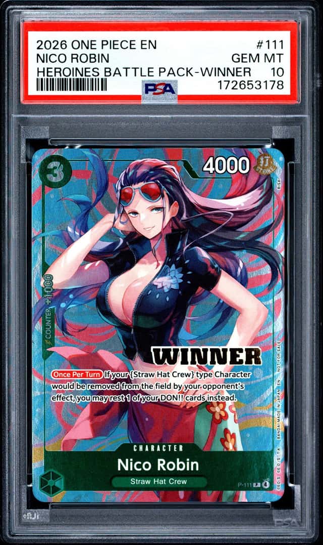 2026 ONE PIECE HEROINES BATTLE PACK WINNER #111 NICO ROBIN PSA 10