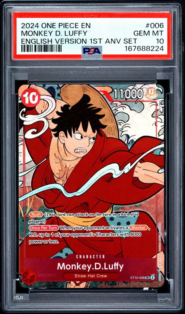 2024 One Piece 1st Anniversary Monkey.D.Luffy Promo #ST10-006 PSA 10